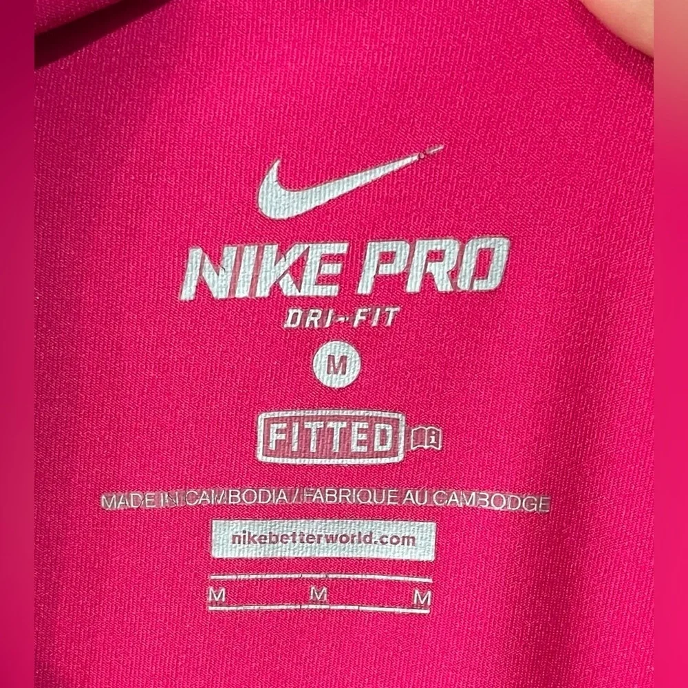 Nike Long Sleeve Half-Zip Performance Top - Hot Pink & Black